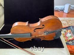 Old violin Charles Perreault & a Bauscr Bow Age Unknown Antique