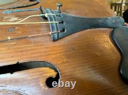 Old violin Charles Perreault & a Bauscr Bow Age Unknown Antique