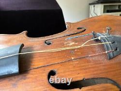 Old violin Charles Perreault & a Bauscr Bow Age Unknown Antique