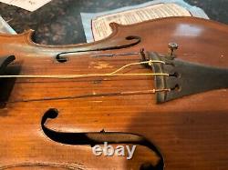 Old violin Charles Perreault & a Bauscr Bow Age Unknown Antique