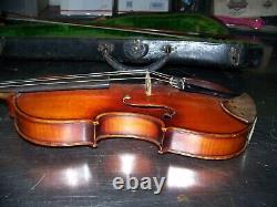 Old violin Labeled j l buchholz 1936 with tubbs bow + case vintage antique rare
