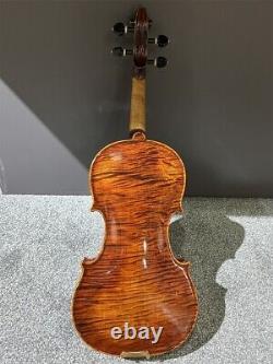 One-Piece Maple Flamed 4/4 Hand Carved Violin with Case and Bow Antique 230910-02