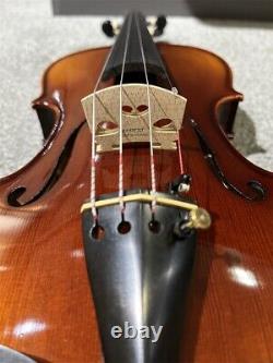 One-Piece Maple Flamed 4/4 Hand Carved Violin with Case and Bow Antique 230910-02