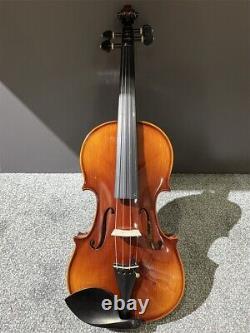 One-Piece Maple Flamed 4/4 Hand Carved Violin with Case and Bow Antique 230910-04