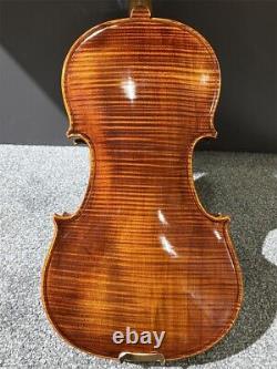One-Piece Maple Flamed 4/4 Hand Carved Violin with Case and Bow Antique 230910-04