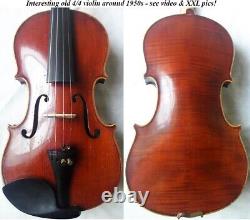 PROMOTION OLD 4/4 VIOLIN 1930 / 1940 video- ANTIQUE? 517