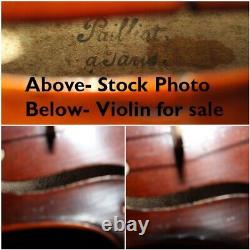 Pailliot a Paris Violin French Mirecourt 4/4 Restored Vintage Antique 18th 19th