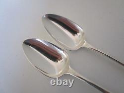 Pair Scottish Sterling Silver Dessert Spoons, William Constable, Edinburgh 1814