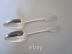 Pair Scottish Sterling Silver Dessert Spoons, William Constable, Edinburgh 1814