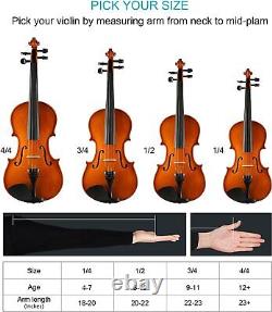Premium Handcrafted Violin for Kids Adults Beginners Ready to Play 1/4 Violin US