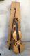 Primitive Vintage Oak Violin Fiddle With Wood Coffin Case 4/4 Interesting