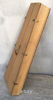 Primitive Vintage oak Violin Fiddle with Wood Coffin Case 4/4 interesting