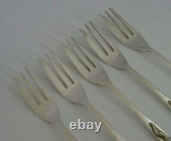 RARE 5 SOLID SILVER CHINESE EXPORT SILVER CAKE FORKS WANG HING 95g ANTIQUE
