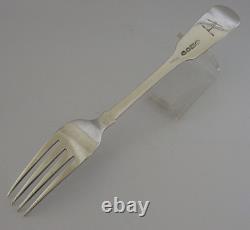 RARE IRISH STERLING SILVER SHEPPARD FAMILY CRESTED FORK 1826 ANTIQUE 70g