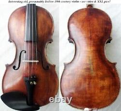 RARE OLD ITALIAN 19th C VIOLIN -video- ANTIQUE MASTER? 548