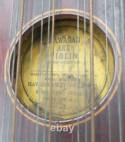 RARE Vintage 1924 Wooden 32 String Hawaiian Art Violin Ukelin Co New Jersey