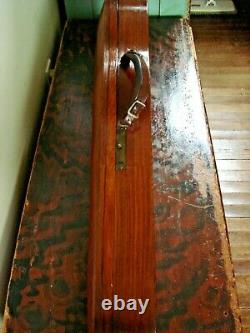 Rare Antique Quarter-Sawn OAK VIOLIN Hard CASE 4/4 Full Size Vtg Wooden Bentwood