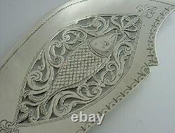 Rare Double Crest Wildman Tracy Families Solid Sterling Silver Fish Slice 1833