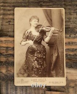 Rare Photo Musician Violinist LADY HALLE, AKA WILMA NERUDA / 1800s Violin Player
