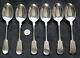 Set Of 6 Antique Victorian Sterling Silver Fiddle Pattern Tablespoons Sheffield