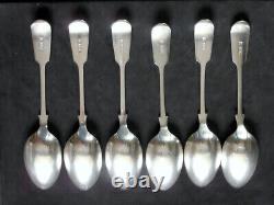 Set of 6 ANTIQUE Victorian Sterling Silver Fiddle Pattern TABLESPOONS Sheffield