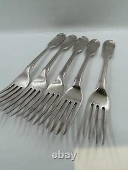 Silver Fiddle Pattern Forks, Year 1835