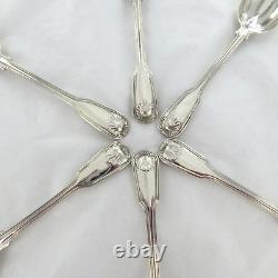 Sterling Silver Set Of Six Fiddle Thread &shell, Dessert Spoons London 1852/47