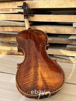 The Hellier Copy Beautiful Abalone Inlaid 4/4 Violin with Case and Bow 221015-18