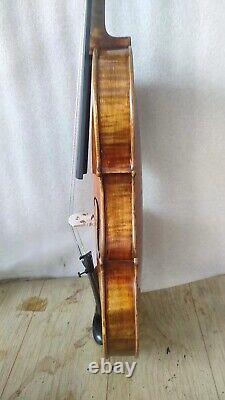 Top Grade 4/4 violin Flamed maple back spruce top hand carved nice Sound