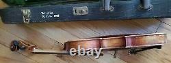 VINTAGE John Juzek Prague Czech Violin 3/4 Instrument WithBow in Hard Case AS IS