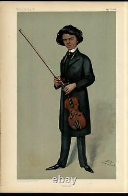 Vanity Fair Caricature Genius Violin Player Jan Kubelik Musician Violin Bow