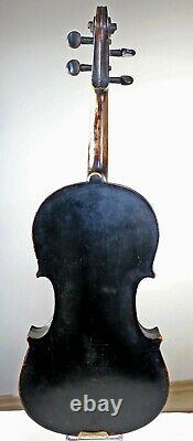 Very nice sound! LISTEN TO VIDEO! 100+ Years ANTIQUE OLD GERMANY VIOLIN in BLACK