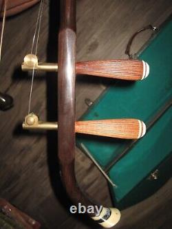 Vintage Antique Chinese ERHU Snake Skin Violin Horse Hair Bow Case