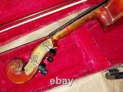 Vintage Antique Conservatory 4/4 violin, Gear-Pegs, Good Condition