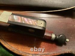Vintage Antique Old Violin for Parts or Restoration With Case And Bow. Unbranded