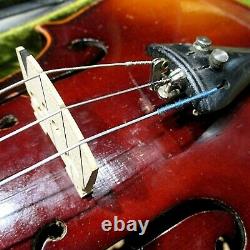 Vintage Antique Violin Stradivarius Copy Full-sized 4/4 with Case T