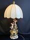 Vintage Italian Capodimonte Cherub Violin Large 50 Porcelain Lamp See Video