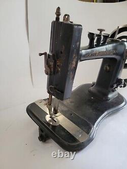 Vintage Late 1800's Treadle Sewing Machine Rare Fiddle Base Style With Table