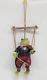 Vintage Marionette Frog Playing The Violin Resin Ornament, 5 H, Rare