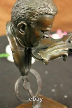 Vintage Modern Art Design Violin Player Bronze Sculpture Figurine Artwork Sale