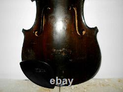 Vintage Old Antique Alberto Bertini Naples 2 Pc Back Full Size Violin NR