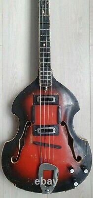 Vintage electric violin bass guitar Kremona Bulgaria 70s Hofner form