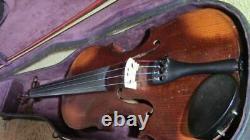 Violin 4/4 Ancient Fiddle Antique Secondhand Vintage /Case Bow