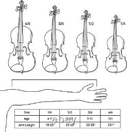 Violin Acustico Para Niños Niño Niña Con Estuche Duro Rigido Arco Principiantes