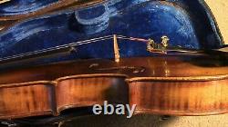 Violin old 4/4 Fiddle vintage antique used inlaid back