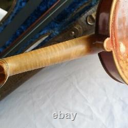 Vtg / Antique 4/4 Violin & Bow With Perpendicular Grain No label Very Nice