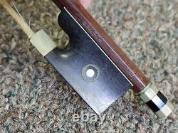 Vtg Bausch SIGNED GERMANY ANTIQUE VIOLIN BOW pearl inlay