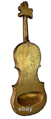 Vtg UNIVERSAL STATUARY CORP Violin 33 Wall Hanging Flower Plant Sculpture Guild