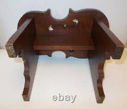 Vtg VIOLIN STOOL BENCH Table Carved Wood MUSIC Library String Instrument