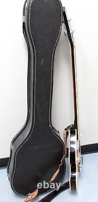 Vtg Ventura Violin Shape 4 String Electric Bass Guitar With Case & Strap Japan